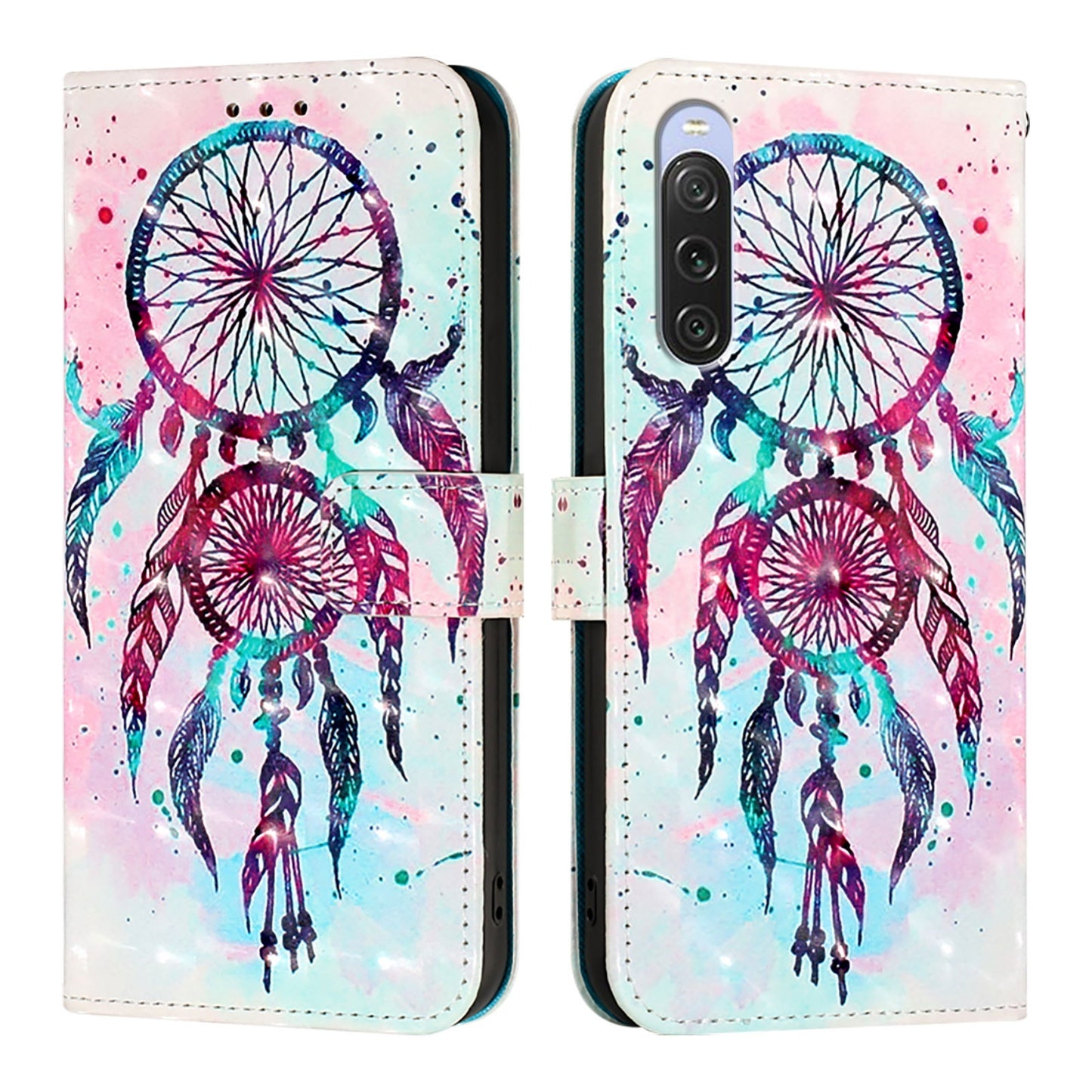 Sony Xperia 10 V Leather Flip Phone Case with 3D Painted Design, Card Holder, Wallet & Stand Function - Durable Protection & Easy Access