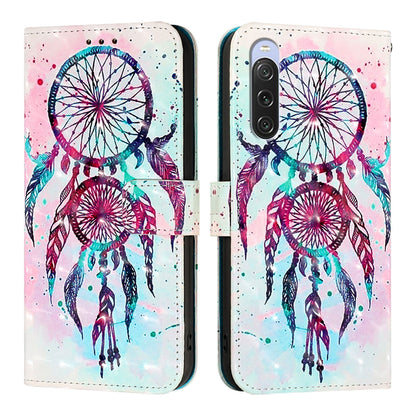 Sony Xperia 10 V Leather Flip Phone Case with 3D Painted Design, Card Holder, Wallet & Stand Function - Durable Protection & Easy Access