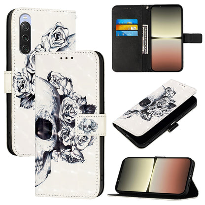 Sony Xperia 10 V Leather Flip Phone Case with 3D Painted Design, Card Holder, Wallet & Stand Function - Durable Protection & Easy Access