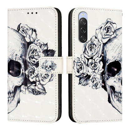 Sony Xperia 10 V Leather Flip Phone Case with 3D Painted Design, Card Holder, Wallet & Stand Function - Durable Protection & Easy Access