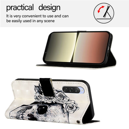 Sony Xperia 10 V Leather Flip Phone Case with 3D Painted Design, Card Holder, Wallet & Stand Function - Durable Protection & Easy Access