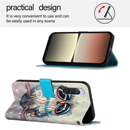 Sony Xperia 10 V Leather Flip Phone Case with 3D Painted Design, Card Holder, Wallet & Stand Function - Durable Protection & Easy Access