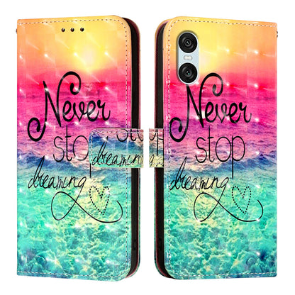 Sony Xperia 10 VI Leather Flip Phone Case with 3D Painted Design, Card Holder, Wallet & Stand Function - Durable Protection & Easy Access