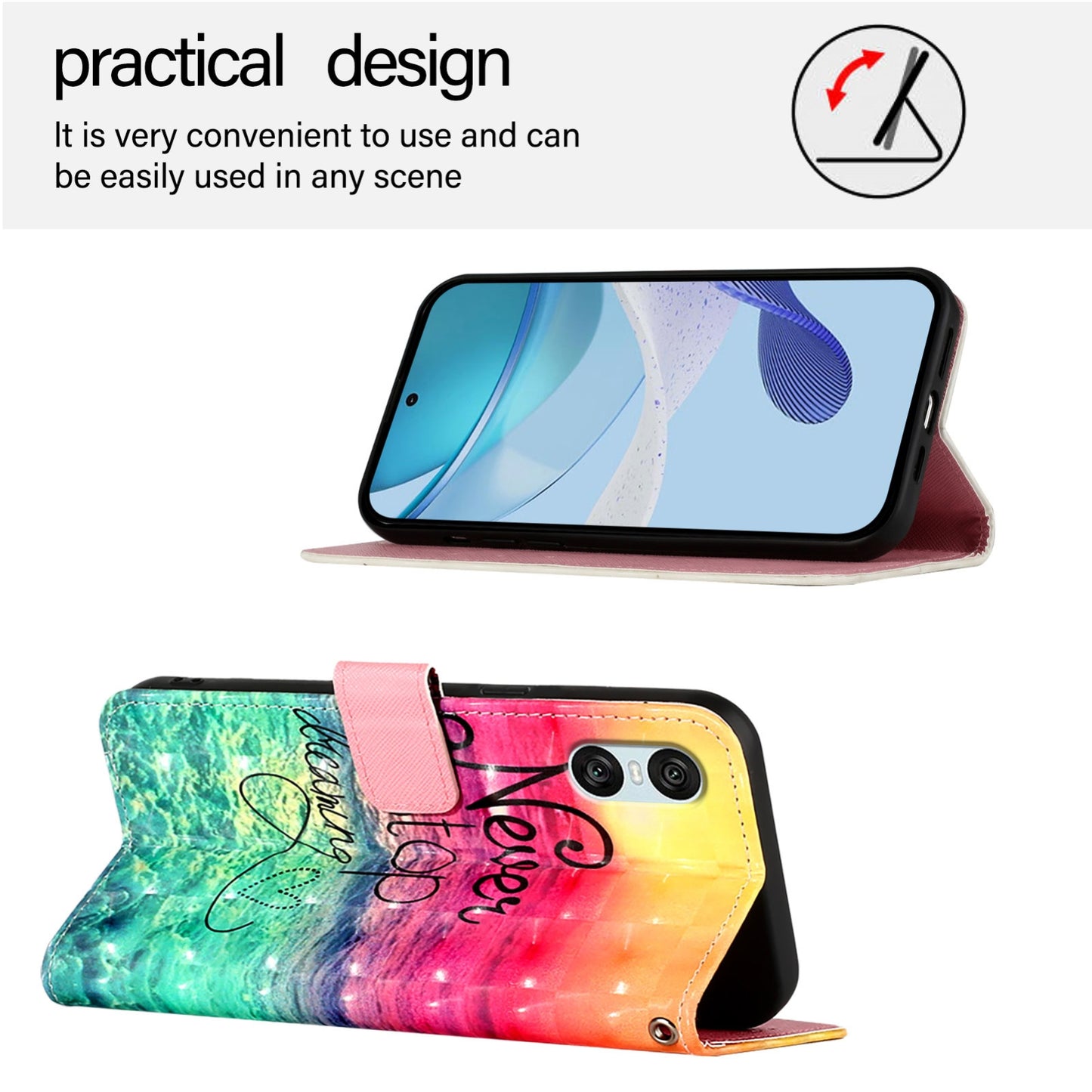 Sony Xperia 10 VI Leather Flip Phone Case with 3D Painted Design, Card Holder, Wallet & Stand Function - Durable Protection & Easy Access