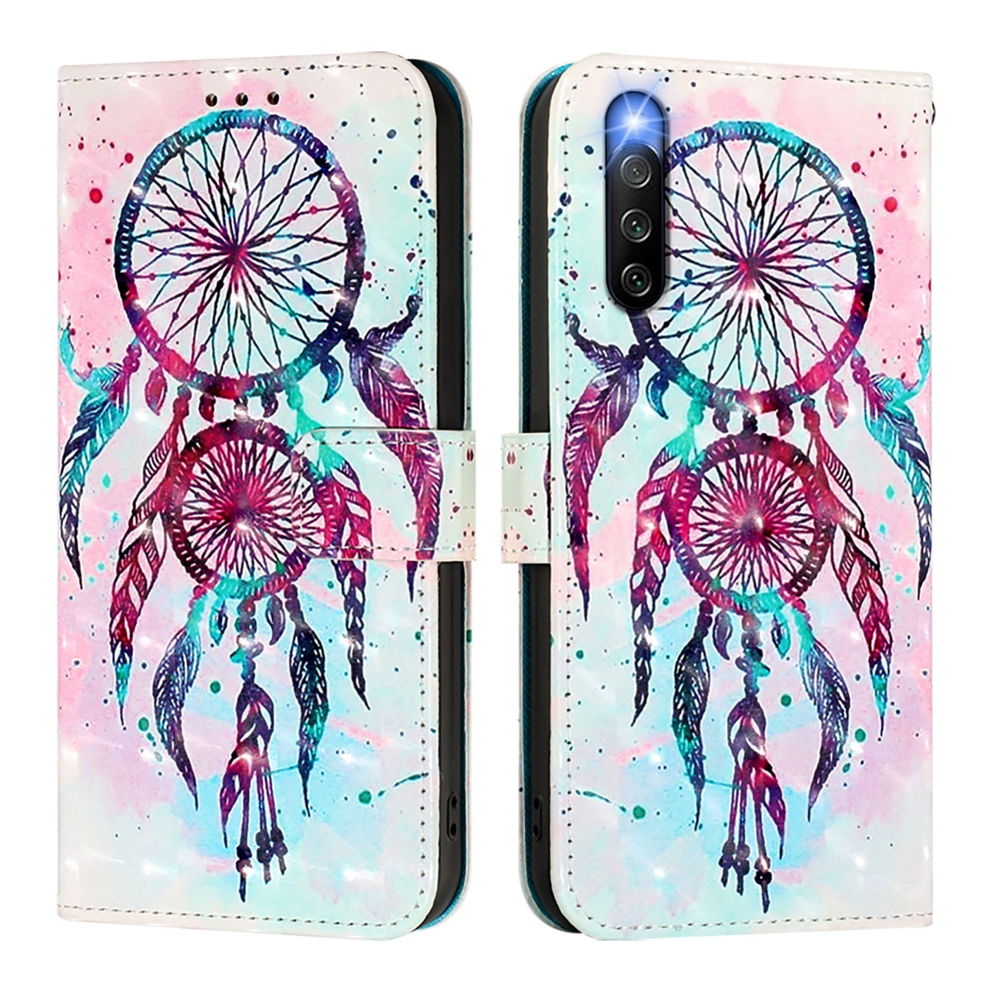 Sony Xperia 10 IV Leather Flip Phone Case with 3D Painted Design, Card Holder, Wallet & Stand Function - Durable Protection & Easy Access