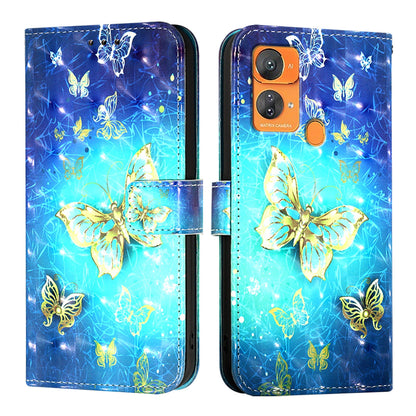 Oukitel C33 Leather Flip Phone Case with 3D Painted Design, Card Holder, Wallet & Stand Function - Durable Protection & Easy Access