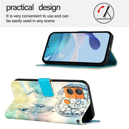 Oukitel C33 Leather Flip Phone Case with 3D Painted Design, Card Holder, Wallet & Stand Function - Durable Protection & Easy Access