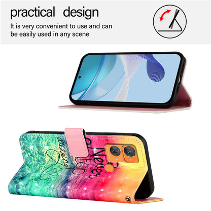 Oukitel C33 Leather Flip Phone Case with 3D Painted Design, Card Holder, Wallet & Stand Function - Durable Protection & Easy Access