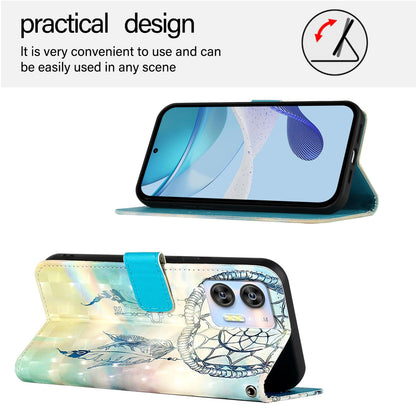 Oukitel C36 Leather Flip Phone Case with 3D Painted Design, Card Holder, Wallet & Stand Function - Durable Protection & Easy Access