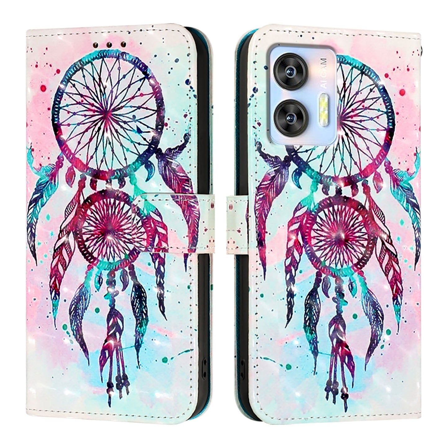 Oukitel C35 Leather Flip Phone Case with 3D Painted Design, Card Holder, Wallet & Stand Function - Durable Protection & Easy Access