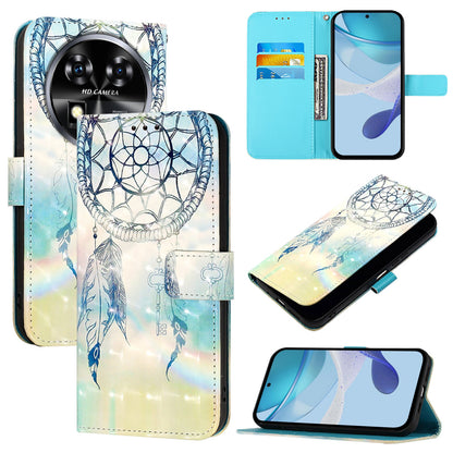 Oukitel C37 Leather Flip Phone Case with 3D Painted Design, Card Holder, Wallet & Stand Function - Durable Protection & Easy Access