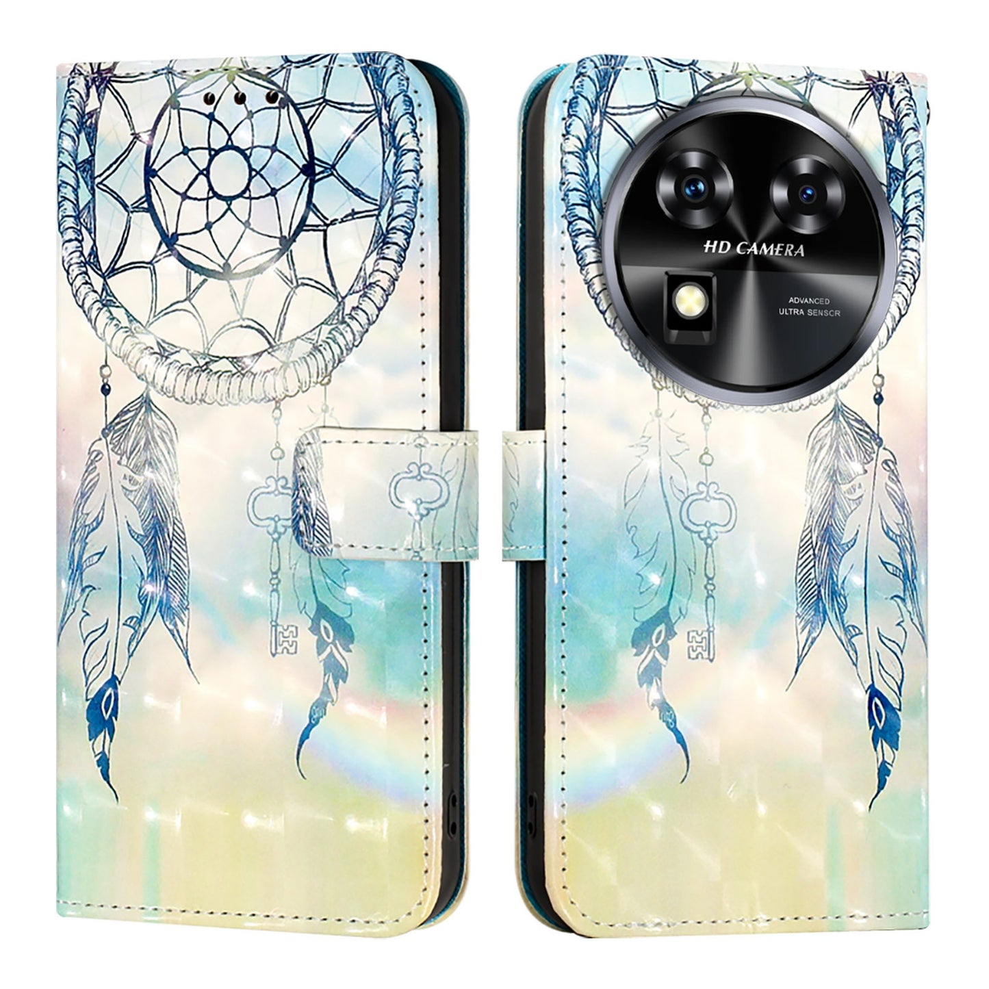 Oukitel C37 Leather Flip Phone Case with 3D Painted Design, Card Holder, Wallet & Stand Function - Durable Protection & Easy Access