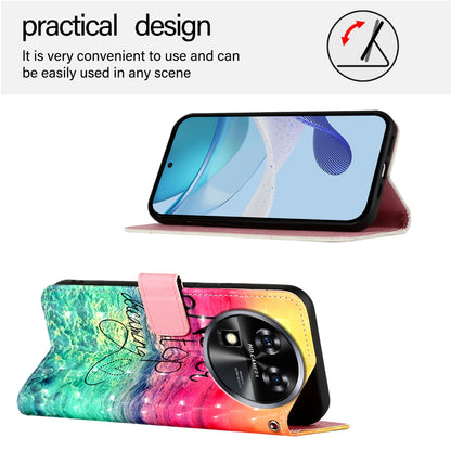 Oukitel C37 Leather Flip Phone Case with 3D Painted Design, Card Holder, Wallet & Stand Function - Durable Protection & Easy Access