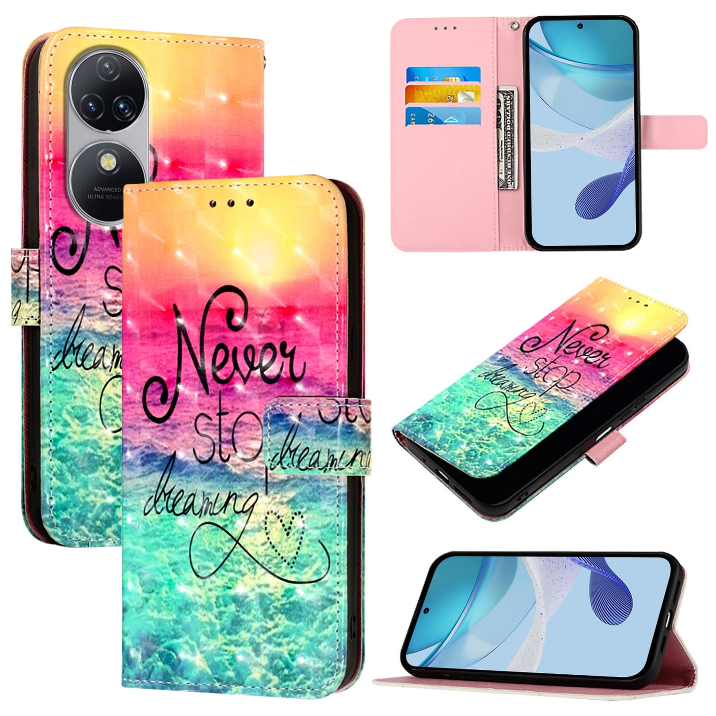 Oukitel C38 Leather Flip Phone Case with 3D Painted Design, Card Holder, Wallet & Stand Function - Durable Protection & Easy Access