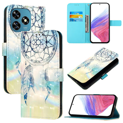 Oukitel C51 Leather Flip Phone Case with 3D Painted Design, Card Holder, Wallet & Stand Function - Durable Protection & Easy Access