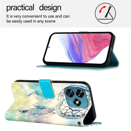 Oukitel C51 Leather Flip Phone Case with 3D Painted Design, Card Holder, Wallet & Stand Function - Durable Protection & Easy Access