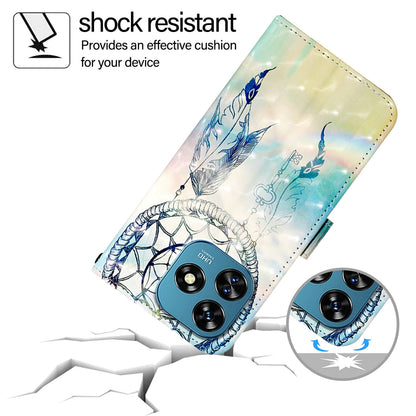 Oukitel C51 Leather Flip Phone Case with 3D Painted Design, Card Holder, Wallet & Stand Function - Durable Protection & Easy Access