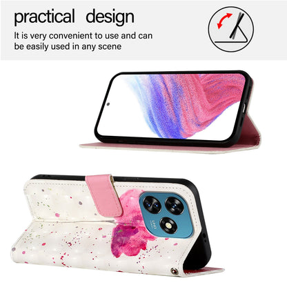 Oukitel C51 Leather Flip Phone Case with 3D Painted Design, Card Holder, Wallet & Stand Function - Durable Protection & Easy Access