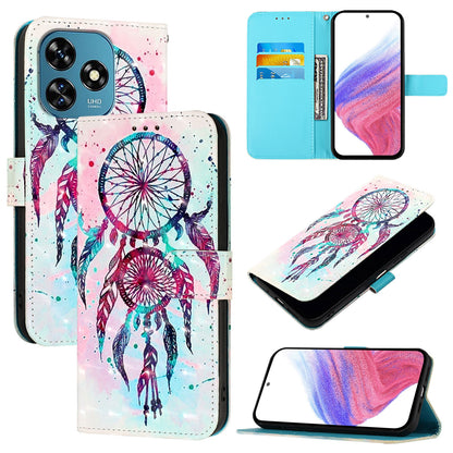 Oukitel C51 Leather Flip Phone Case with 3D Painted Design, Card Holder, Wallet & Stand Function - Durable Protection & Easy Access
