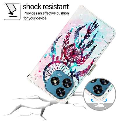 Oukitel C51 Leather Flip Phone Case with 3D Painted Design, Card Holder, Wallet & Stand Function - Durable Protection & Easy Access