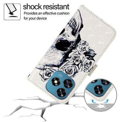 Oukitel C51 Leather Flip Phone Case with 3D Painted Design, Card Holder, Wallet & Stand Function - Durable Protection & Easy Access