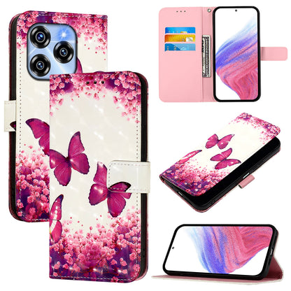 Oukitel C50 Leather Flip Phone Case with 3D Painted Design, Card Holder, Wallet & Stand Function - Durable Protection & Easy Access