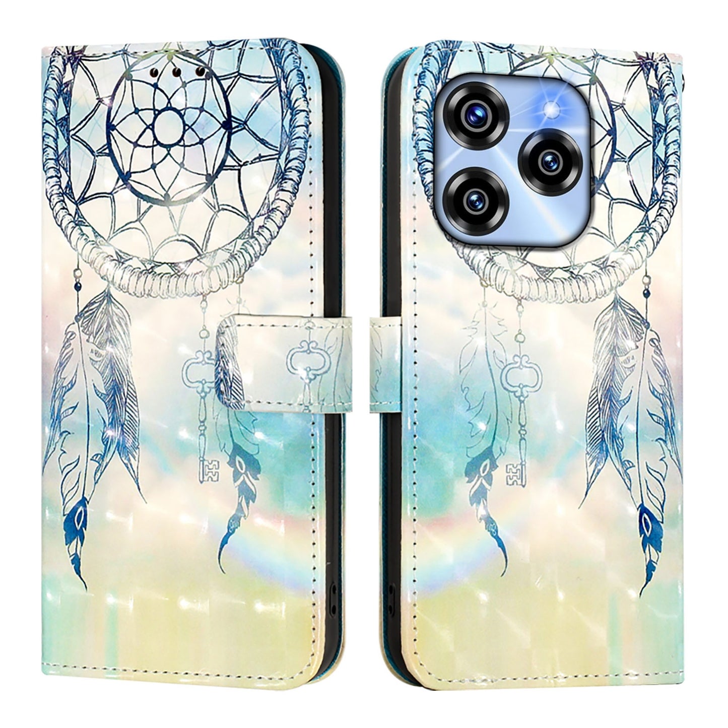 Oukitel C50 Leather Flip Phone Case with 3D Painted Design, Card Holder, Wallet & Stand Function - Durable Protection & Easy Access