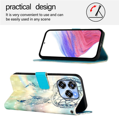 Oukitel C50 Leather Flip Phone Case with 3D Painted Design, Card Holder, Wallet & Stand Function - Durable Protection & Easy Access