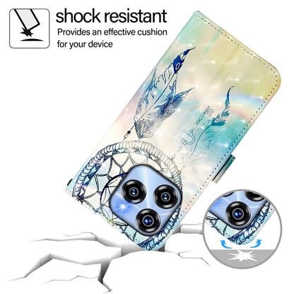 Oukitel C50 Leather Flip Phone Case with 3D Painted Design, Card Holder, Wallet & Stand Function - Durable Protection & Easy Access