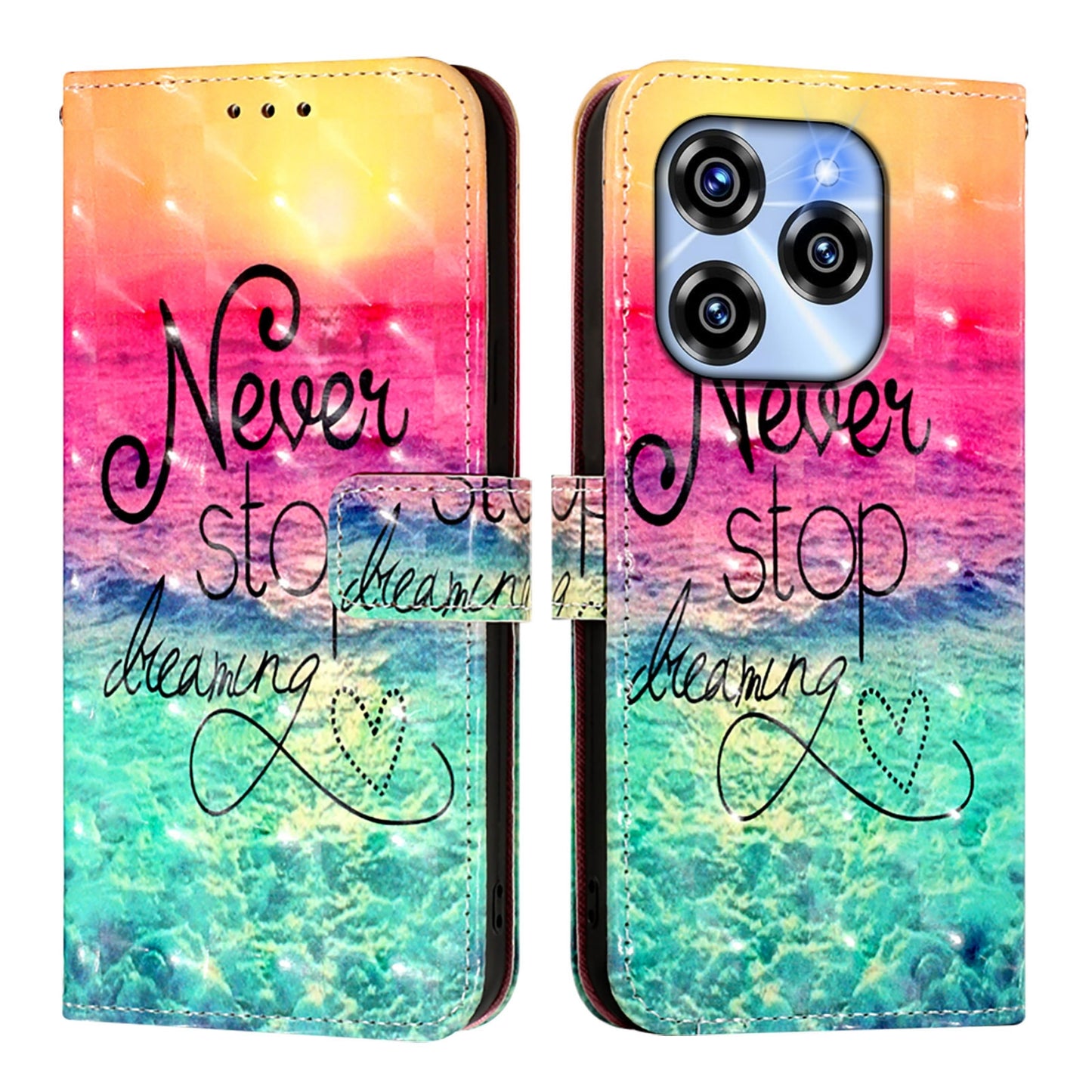 Oukitel C50 Leather Flip Phone Case with 3D Painted Design, Card Holder, Wallet & Stand Function - Durable Protection & Easy Access