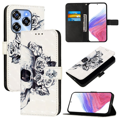 Oukitel C50 Leather Flip Phone Case with 3D Painted Design, Card Holder, Wallet & Stand Function - Durable Protection & Easy Access