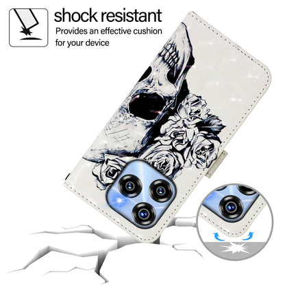 Oukitel C50 Leather Flip Phone Case with 3D Painted Design, Card Holder, Wallet & Stand Function - Durable Protection & Easy Access