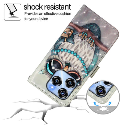 Oukitel C50 Leather Flip Phone Case with 3D Painted Design, Card Holder, Wallet & Stand Function - Durable Protection & Easy Access