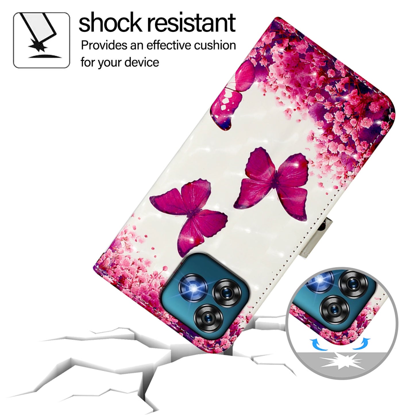 Oukitel C53 Leather Flip Phone Case with 3D Painted Design, Card Holder, Wallet & Stand Function - Durable Protection & Easy Access