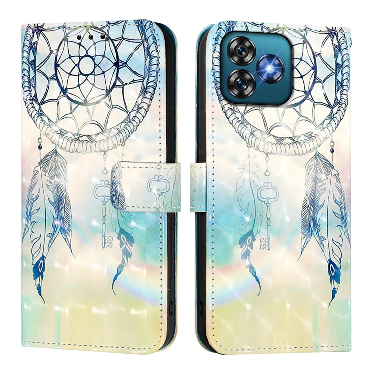 Oukitel C53 Leather Flip Phone Case with 3D Painted Design, Card Holder, Wallet & Stand Function - Durable Protection & Easy Access