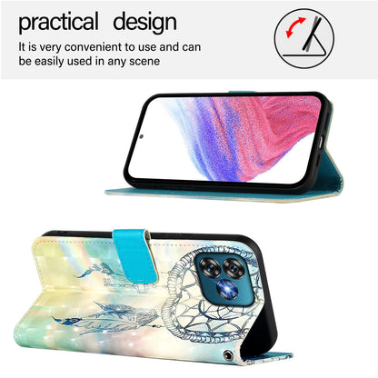 Oukitel C53 Leather Flip Phone Case with 3D Painted Design, Card Holder, Wallet & Stand Function - Durable Protection & Easy Access