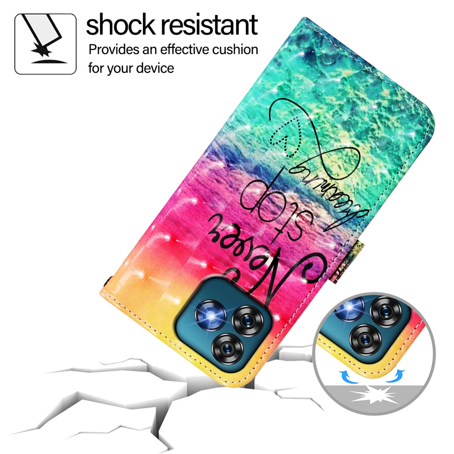 Oukitel C53 Leather Flip Phone Case with 3D Painted Design, Card Holder, Wallet & Stand Function - Durable Protection & Easy Access