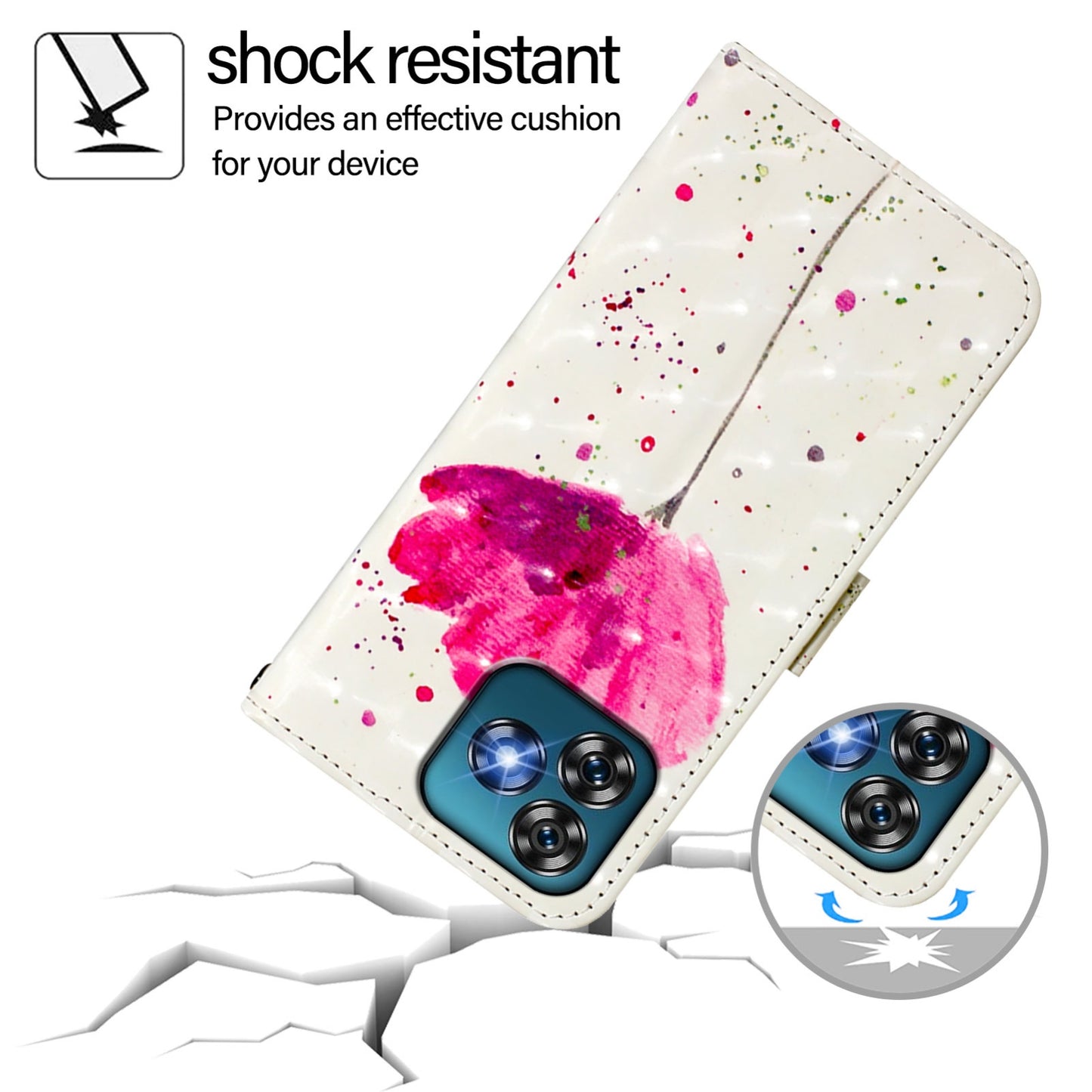 Oukitel C53 Leather Flip Phone Case with 3D Painted Design, Card Holder, Wallet & Stand Function - Durable Protection & Easy Access