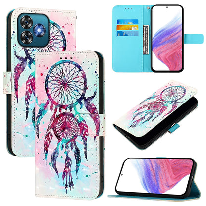 Oukitel C53 Leather Flip Phone Case with 3D Painted Design, Card Holder, Wallet & Stand Function - Durable Protection & Easy Access