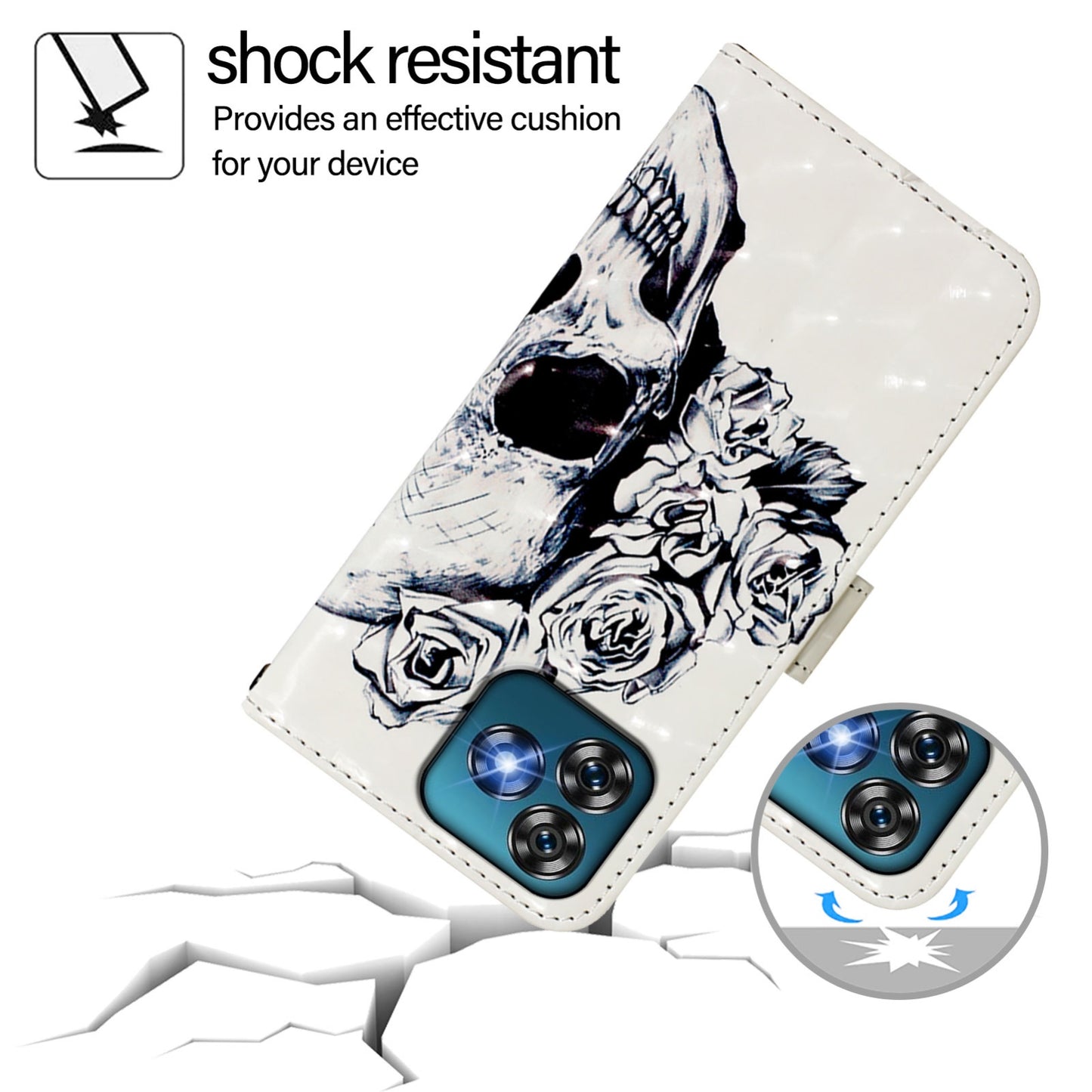 Oukitel C53 Leather Flip Phone Case with 3D Painted Design, Card Holder, Wallet & Stand Function - Durable Protection & Easy Access