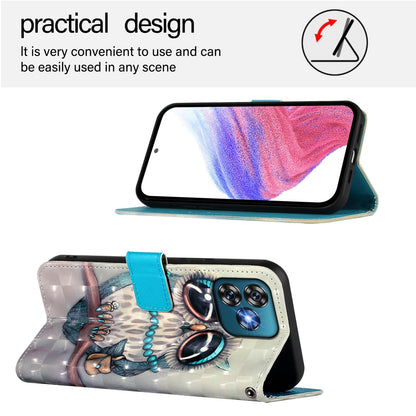 Oukitel C53 Leather Flip Phone Case with 3D Painted Design, Card Holder, Wallet & Stand Function - Durable Protection & Easy Access