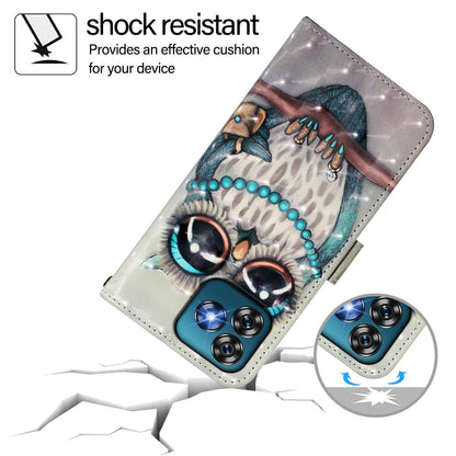 Oukitel C53 Leather Flip Phone Case with 3D Painted Design, Card Holder, Wallet & Stand Function - Durable Protection & Easy Access