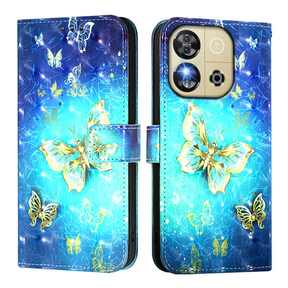 Oukitel C57s Leather Flip Phone Case with 3D Painted Design, Card Holder, Wallet & Stand Function - Durable Protection & Easy Access