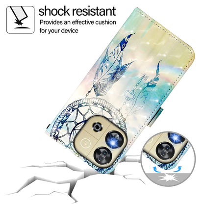 Oukitel C57s Leather Flip Phone Case with 3D Painted Design, Card Holder, Wallet & Stand Function - Durable Protection & Easy Access