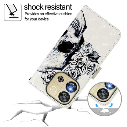 Oukitel C57s Leather Flip Phone Case with 3D Painted Design, Card Holder, Wallet & Stand Function - Durable Protection & Easy Access