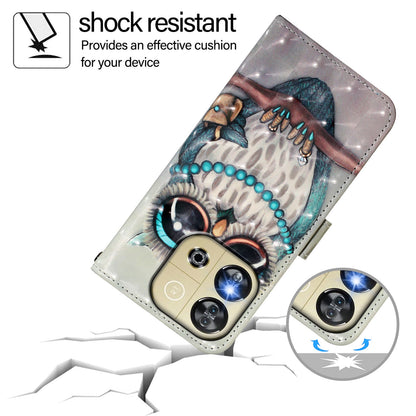 Oukitel C57s Leather Flip Phone Case with 3D Painted Design, Card Holder, Wallet & Stand Function - Durable Protection & Easy Access