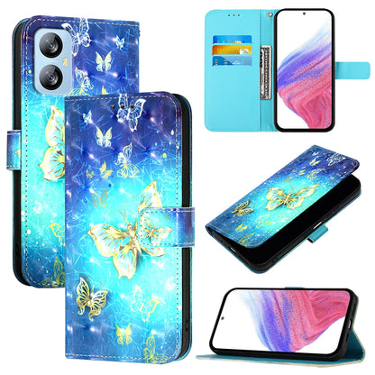 Blackview A52 Leather Flip Phone Case with 3D Painted Design, Card Holder, Wallet & Stand Function - Durable Protection & Easy Access