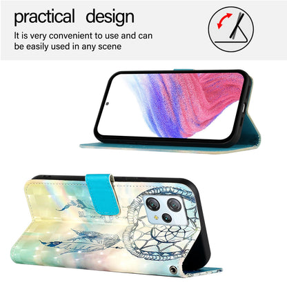 Blackview A53 Leather Flip Phone Case with 3D Painted Design, Card Holder, Wallet & Stand Function - Durable Protection & Easy Access
