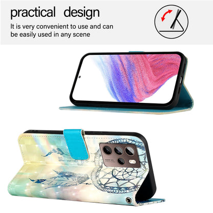 HTC U24 Pro Leather Flip Phone Case with 3D Painted Design, Card Holder, Wallet & Stand Function - Durable Protection & Easy Access
