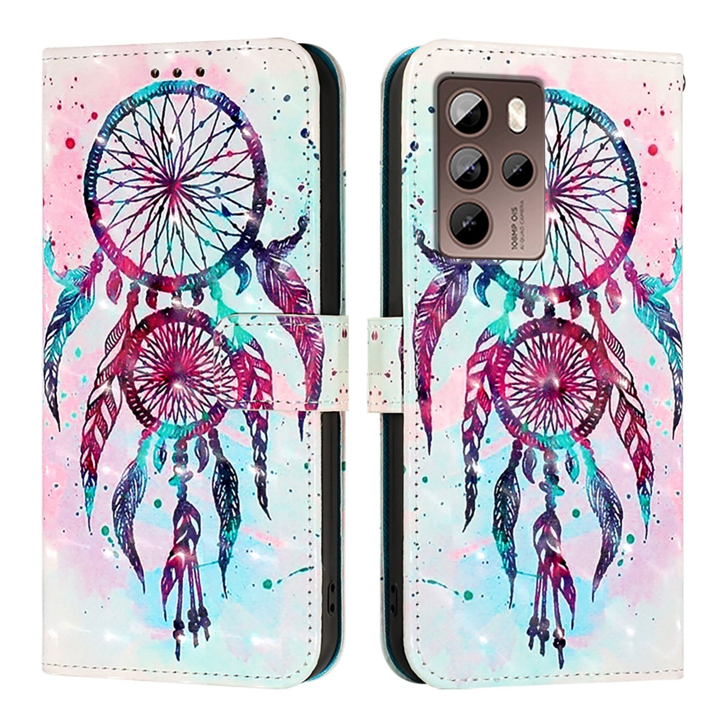 HTC U24 Pro Leather Flip Phone Case with 3D Painted Design, Card Holder, Wallet & Stand Function - Durable Protection & Easy Access